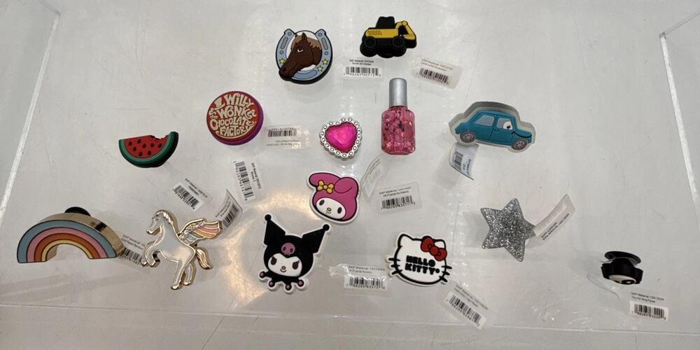 Jibbitz For Crocs 14 Pack Adult Funny - Hello Kitty, Metal, Horse, Nail Polish